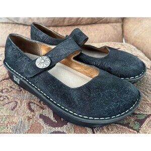 Algeria by PG Lite Pal-383 Leather Maryjane Shoes - Black - Sz 39 - US Size 8.5